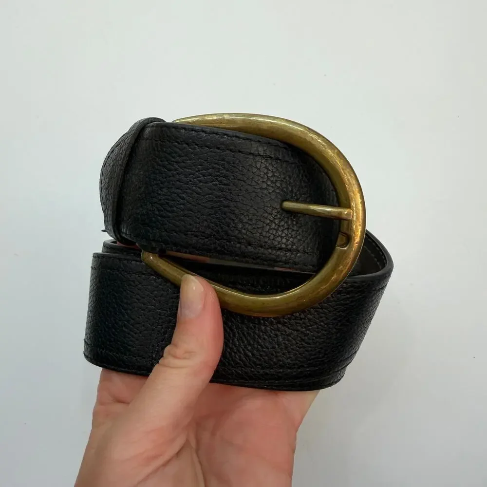 LOFT Black Leather Belt Small